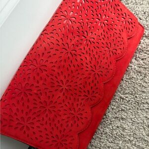 Aldo Red Floral Pattern Clutch